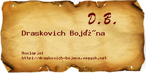 Draskovich Bojána névjegykártya
